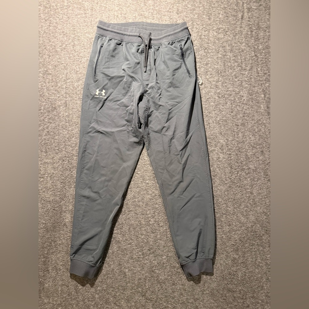 Under Armour Performance Joggers Women’s M gray Heatgear Zip Pockets light 29”